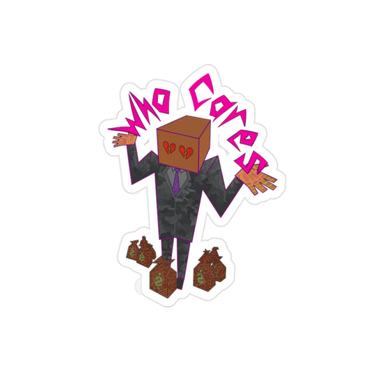 Who Cares Die-Cut Transparent Stickers